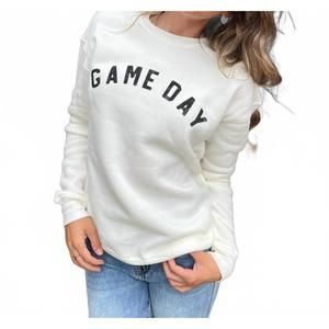 NEW OAT COLLECTIVE game day graphic sweatshirt in vintage white